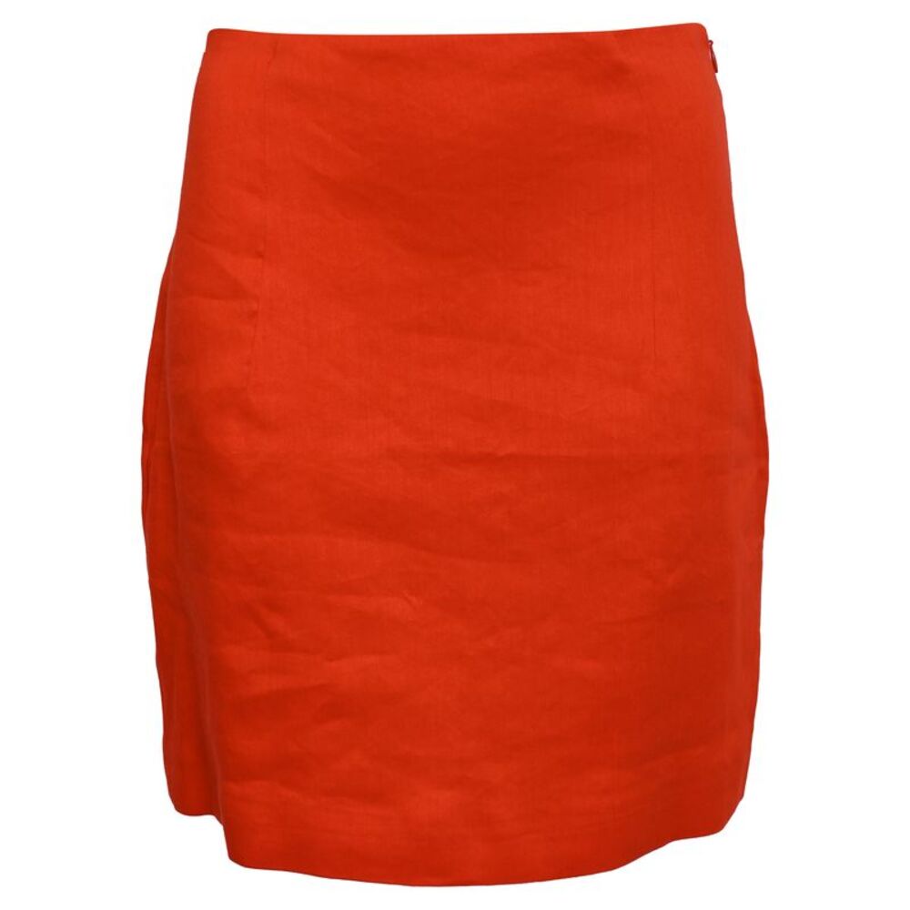 Gauge81 Mani Mini Skirt in Orange Linen